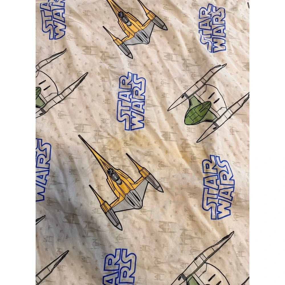 Star Wars Queen Bedding Sheet Set Naboo Bravo Squadron‎ Spaceships Vintage